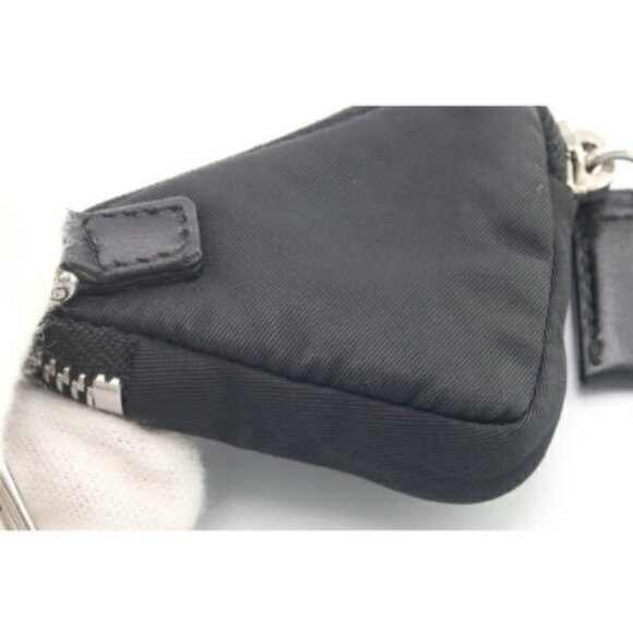 Prada Black Key Bag Ring Keychain Charm Case Nylon - Picture 5 of 5